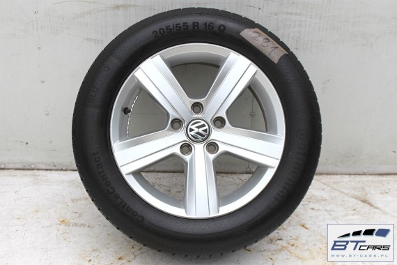 VW GOLF 7 VII 7 SPORTSVAN FELGI 16 OPONY LETNIE KOŁA felga 5G0601025P 6,5J*16H2 ET46 opona Continental Conti.eContact 205/55/16