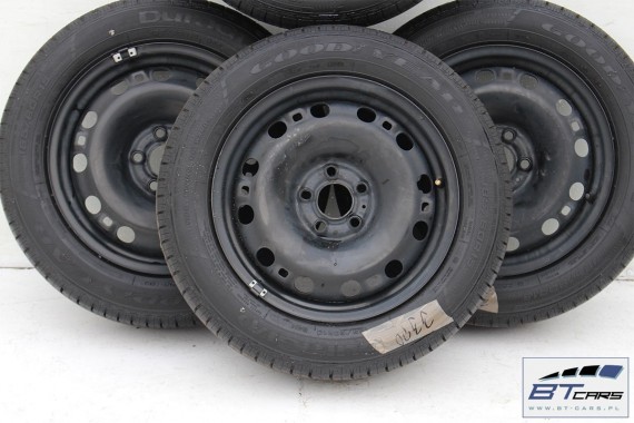 VW POLO AUDI A1 FELGI STALOWE 15 OPONY LATO KOŁA felga 6R0601027S/AD 6J*15H2 ET38 opona Goodyear DuraGrip 185/60/15 84H 6R 6C 8X