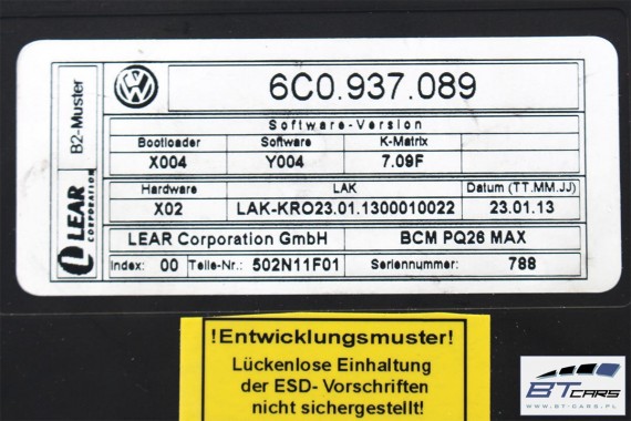 VW POLO SKODA SEAT STEROWNIK BORDNETZ 6C0937089 moduł BCM 6C0937089A 6C0937089B 6C0937089C 6C0937089D 6C0 937 089 6C0937089