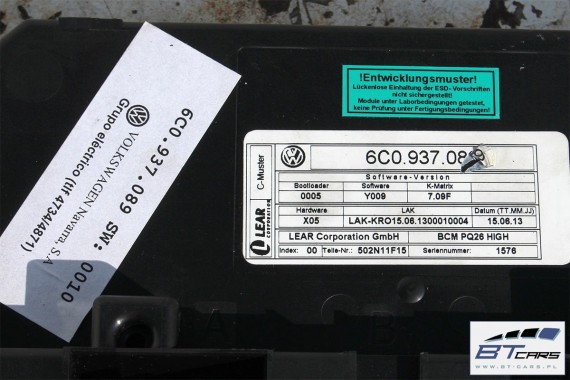 VW POLO SKODA SEAT STEROWNIK BORDNETZ 6C0937089 moduł BCM 6C0937089A 6C0937089B 6C0937089C 6C0937089D 6C0 937 089 6C0937089