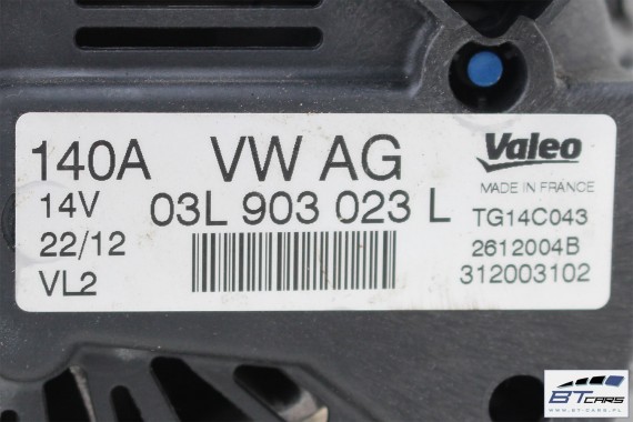 VW AUDI SEAT SKODA ALTERNATOR 140A 03L903023L 03L 903 023 03L903023LX VALEO TG14C043 03L903023LX 03L903023L 03L903023L 03L903023