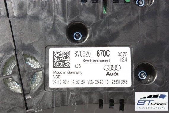 AUDI A3 ZEGARY LICZNIKI ZEGAR DIESEL 8V0920870C 8V0 920 870 C ZESTAW WSKAŹNIKÓW 8V 2013-