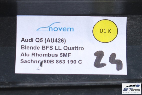 AUDI Q5 LISTWY OZDOBNE DEKORY WYKOŃCZENIE 80A 80B864261A 80B853189A 80B853190C 80A867409A 80A867410 80A867410A FY dekor