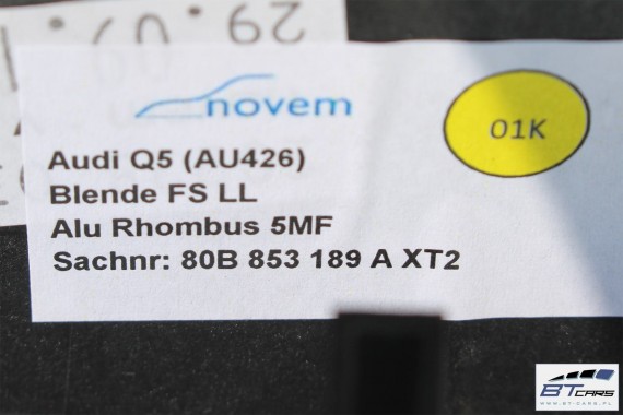 AUDI Q5 LISTWY OZDOBNE DEKORY WYKOŃCZENIE 80A 80B864261A 80B853189A 80B853190C 80A867409A 80A867410 80A867410A FY dekor