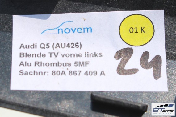 AUDI Q5 LISTWY OZDOBNE DEKORY WYKOŃCZENIE 80A 80B864261A 80B853189A 80B853190C 80A867409A 80A867410 80A867410A FY dekor