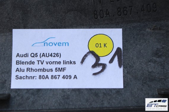 AUDI Q5 LISTWY OZDOBNE DEKORY WYKOŃCZENIE 80A 80B864261A 80B853189A 80B853190C 80A867409A 80A867410 80A867410A FY dekor