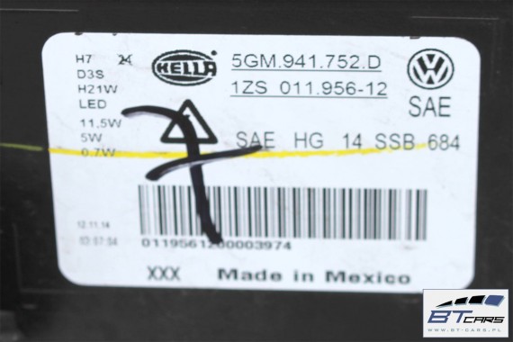 VW GOLF 7 VII PRZÓD maska błotniki zderzak pas przedni wzmocnienie błotnik Kolor LY3D czerwony 5G Highline belka High line