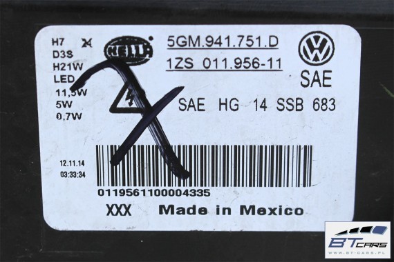 VW GOLF 7 VII PRZÓD maska błotniki zderzak pas przedni wzmocnienie błotnik Kolor LY3D czerwony 5G Highline belka High line