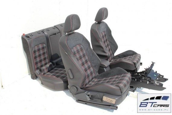 VW GOLF 7 VII GTi FOTELE KOMPLET FOTELI siedzeń siedzenia fotel tapicerka 5G 5G0 skóra alcantara czarny czerwony 5 drzwi 5G4