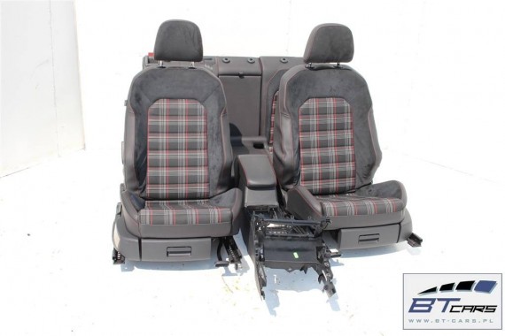 VW GOLF 7 VII GTi FOTELE KOMPLET FOTELI siedzeń siedzenia fotel tapicerka 5G 5G0 skóra alcantara czarny czerwony 5 drzwi 5G4
