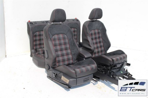 VW GOLF 7 VII GTi FOTELE KOMPLET FOTELI siedzeń siedzenia fotel tapicerka 5G 5G0 skóra alcantara czarny czerwony 5 drzwi 5G4