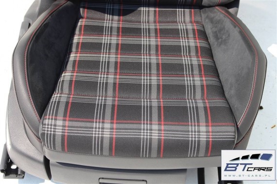 VW GOLF 7 VII GTi FOTELE KOMPLET FOTELI siedzeń siedzenia fotel tapicerka 5G 5G0 skóra alcantara czarny czerwony 5 drzwi 5G4