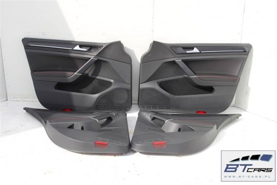 VW GOLF 7 VII GTi FOTELE KOMPLET FOTELI siedzeń siedzenia fotel tapicerka 5G 5G0 skóra alcantara czarny czerwony 5 drzwi 5G4