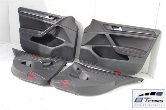 VW GOLF 7 VII GTi FOTELE KOMPLET FOTELI siedzeń siedzenia fotel tapicerka 5G 5G0 skóra alcantara czarny czerwony 5 drzwi 5G4