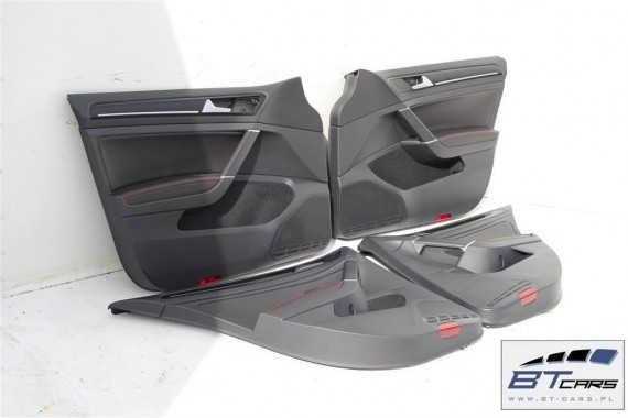 VW GOLF 7 VII GTi FOTELE KOMPLET FOTELI siedzeń siedzenia fotel tapicerka 5G 5G0 skóra alcantara czarny czerwony 5 drzwi 5G4