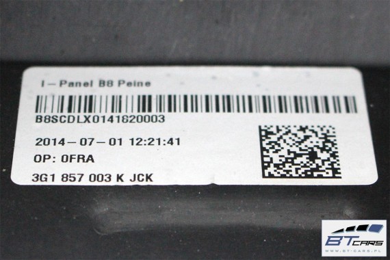 VW PASSAT B8 ARTEON KONSOLA 3G1857003K DESKA ROZDZIELCZA KOKPIT PULPIT 3G1857003AL 3G1857003AE 3G1857003BK czarny 3G 3G1857003