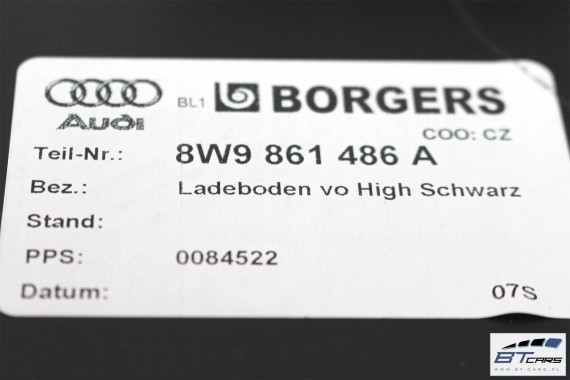 AUDI A4 KOMBI BOCZEK DYWAN PAS BAGAŻNIKA 8W9863879A 8W9863880A 8W9861531 8W9864483 boczki bagażnik tapicerka 8W Avant Allroad B9