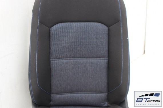 VW PASSAT B8 KOMBI FOTELE KOMPLET FOTELI siedzeń siedzenia tapicerka avant  welur kolor czarno - niebieski 3G 3G9