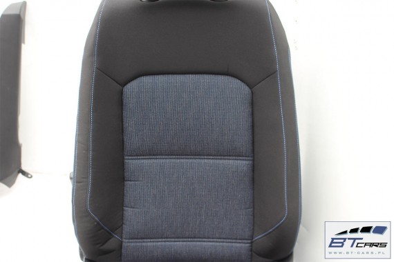 VW PASSAT B8 KOMBI FOTELE KOMPLET FOTELI siedzeń siedzenia tapicerka avant  welur kolor czarno - niebieski 3G 3G9