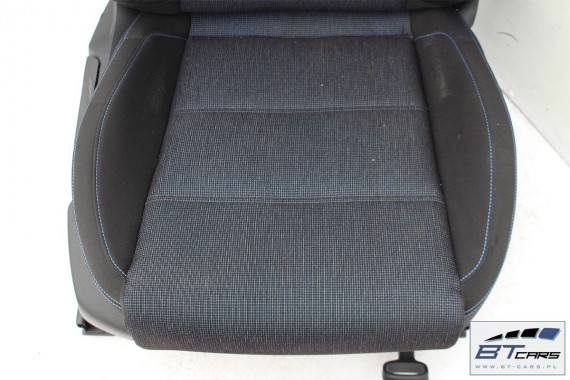 VW PASSAT B8 KOMBI FOTELE KOMPLET FOTELI siedzeń siedzenia tapicerka avant  welur kolor czarno - niebieski 3G 3G9