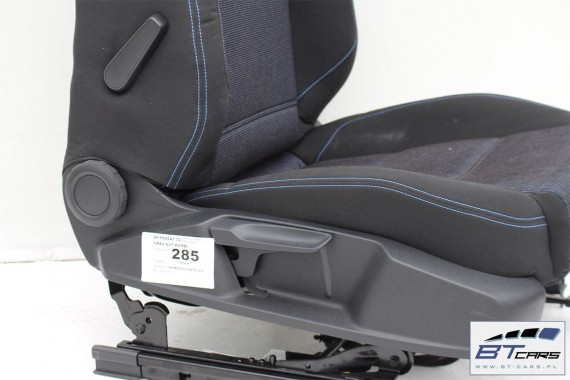 VW PASSAT B8 KOMBI FOTELE KOMPLET FOTELI siedzeń siedzenia tapicerka avant  welur kolor czarno - niebieski 3G 3G9