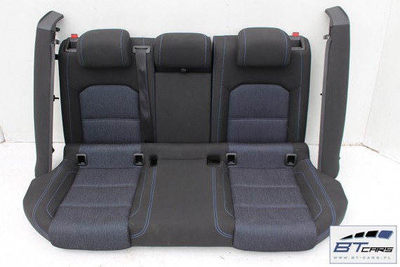 VW PASSAT B8 KOMBI FOTELE KOMPLET FOTELI siedzeń siedzenia tapicerka avant  welur kolor czarno - niebieski 3G 3G9