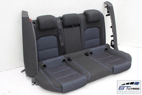 VW PASSAT B8 KOMBI FOTELE KOMPLET FOTELI siedzeń siedzenia tapicerka avant  welur kolor czarno - niebieski 3G 3G9