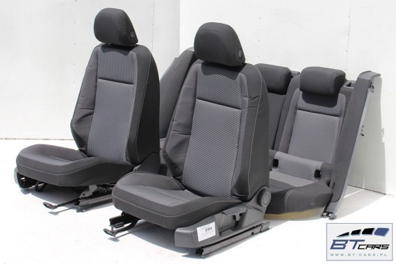 VW PASSAT B8 KOMBI FOTELE KOMPLET FOTELI siedzeń siedzenia tapicerka avant welur kolor czarno - niebieski 3G 3G9