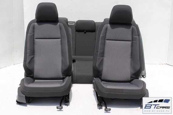 VW PASSAT B8 KOMBI FOTELE KOMPLET FOTELI siedzeń siedzenia tapicerka avant welur kolor czarno - niebieski 3G 3G9