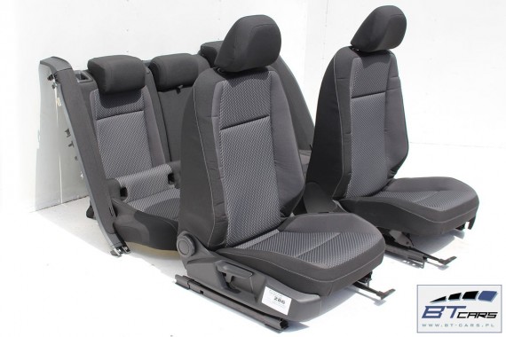 VW PASSAT B8 KOMBI FOTELE KOMPLET FOTELI siedzeń siedzenia tapicerka avant welur kolor czarno - niebieski 3G 3G9