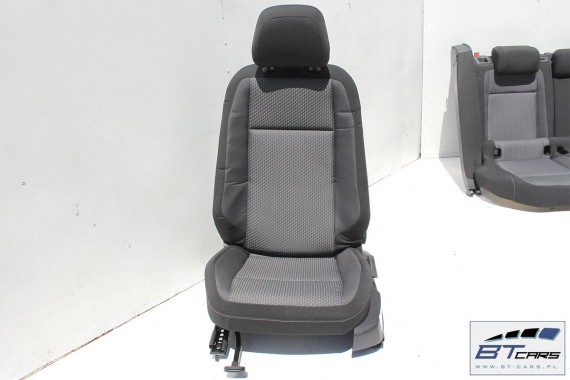 VW PASSAT B8 KOMBI FOTELE KOMPLET FOTELI siedzeń siedzenia tapicerka avant welur kolor czarno - niebieski 3G 3G9