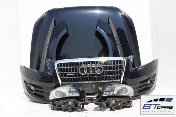 AUDI Q5 8R KOMPLETNY PRZÓD maska błotniki zderzak pas przedni wzmocnienie błotnik lampy Xenon led 8A	LZ5A Tiefseeblau perlefekt