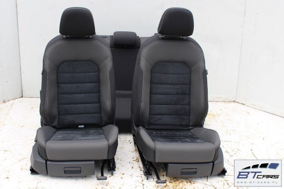 VW GOLF 7 VII KOMBI FOTELE KOMPLET FOTELI siedzeń siedzenia fotel tapicerka 5G 5G9 welur + alcantara kolor czarny VARIANT