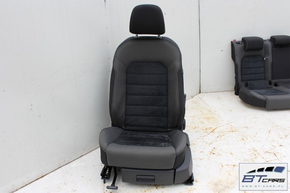 VW GOLF 7 VII KOMBI FOTELE KOMPLET FOTELI siedzeń siedzenia fotel tapicerka 5G 5G9 welur + alcantara kolor czarny VARIANT