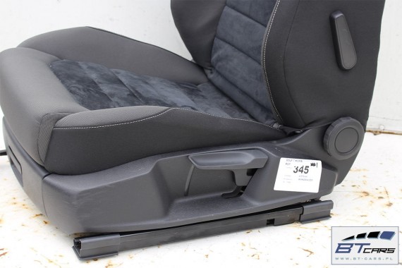 VW GOLF 7 VII KOMBI FOTELE KOMPLET FOTELI siedzeń siedzenia fotel tapicerka 5G 5G9 welur + alcantara kolor czarny VARIANT