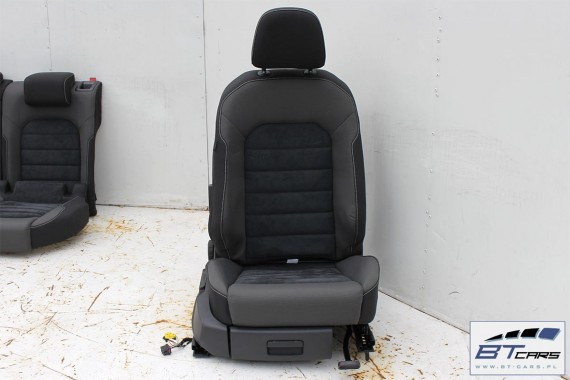 VW GOLF 7 VII KOMBI FOTELE KOMPLET FOTELI siedzeń siedzenia fotel tapicerka 5G 5G9 welur + alcantara kolor czarny VARIANT