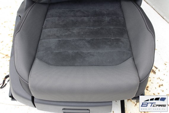 VW GOLF 7 VII KOMBI FOTELE KOMPLET FOTELI siedzeń siedzenia fotel tapicerka 5G 5G9 welur + alcantara kolor czarny VARIANT