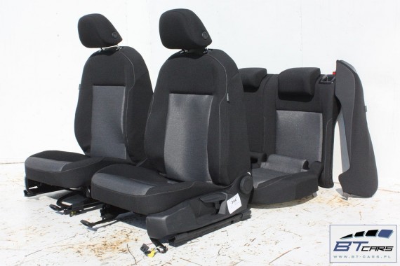 VW GOLF 7 VII FOTELE KOMPLET FOTELI siedzeń siedzenia fotel tapicerka 5G 5G4 welur kolor czarno - szary 5G0