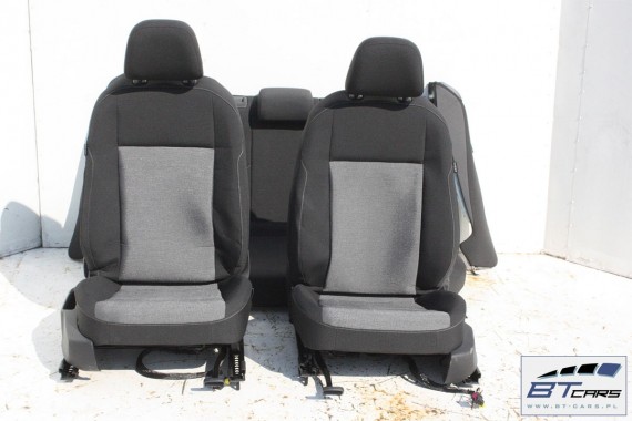 VW GOLF 7 VII FOTELE KOMPLET FOTELI siedzeń siedzenia fotel tapicerka 5G 5G4 welur kolor czarno - szary 5G0
