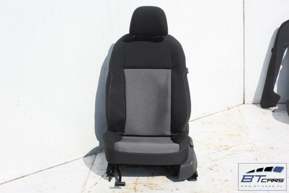VW GOLF 7 VII FOTELE KOMPLET FOTELI siedzeń siedzenia fotel tapicerka 5G 5G4 welur kolor czarno - szary 5G0