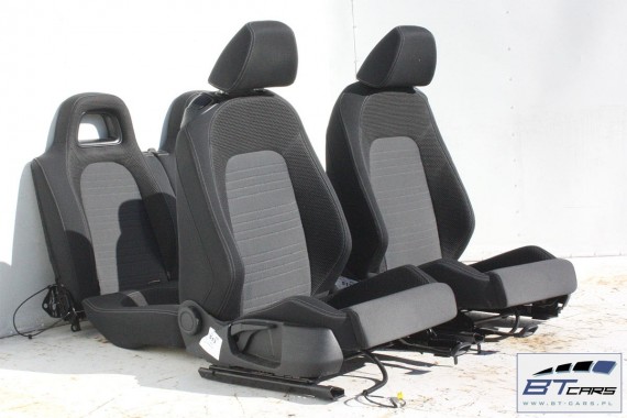 VW SCIROCCO LIFT FOTELE KOMPLET FOTELI siedzeń siedzenia fotel tapicerka 1K8 welur + materiał kolor czarno - szary - antracyt