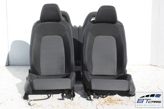 VW SCIROCCO LIFT FOTELE KOMPLET FOTELI siedzeń siedzenia fotel tapicerka 1K8 welur + materiał kolor czarno - szary - antracyt