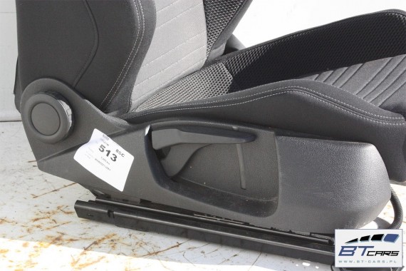 VW SCIROCCO LIFT FOTELE KOMPLET FOTELI siedzeń siedzenia fotel tapicerka 1K8 welur + materiał kolor czarno - szary - antracyt