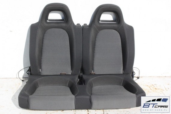 VW SCIROCCO LIFT FOTELE KOMPLET FOTELI siedzeń siedzenia fotel tapicerka 1K8 welur + materiał kolor czarno - szary - antracyt