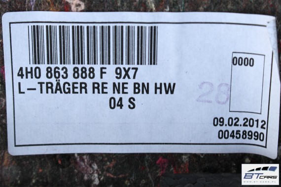 AUDI A8 S8 BOCZKI + DYWAN BAGAŻNIKA 4H tapicerka 4H0863880J 4H0863887F 4H0863888F 4H0863471 4H0863463C D4