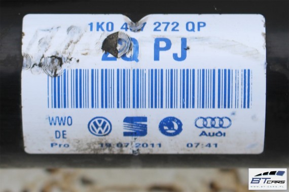 VW JETTA PÓŁOŚ PRZEDNIA PRAWA PRZÓD 1K0407272QP 1K0 407 272 QP 5C