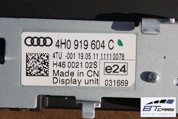 AUDI A8 MONITOR WYSWIETLACZ EKRAN LCD MMI 8 CALI 4H0919604C 4H0 919 604 C d4 2010-2017 4H