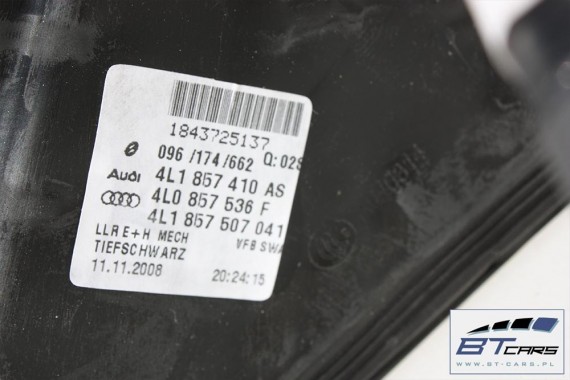 AUDI Q7 LUSTERKO DRZWI PRAWE 6+4 pin 4L zewnętrzne pinów kabli przewodów L041 - głęboka czerń 10pin ASYSTENT