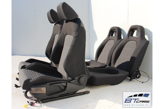 VW SCIROCCO LIFT FOTELE KOMPLET FOTELI siedzeń siedzenia fotel tapicerka 1K8 welur + materiał kolor czarno - szary - antracyt