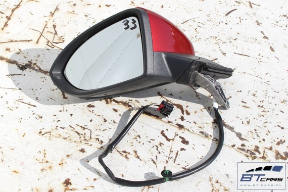 VW GOLF 7 VII LUSTERKO ZEWNĘTRZNE DRZWI LEWE 6 pin 6pin 5G LA3X - czerwony (sunset red) pinów kabli przewodów